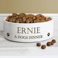 Personalised Paws 14Cm Medium White Pet Bowl