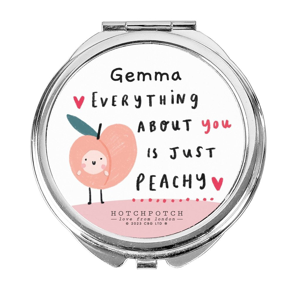 Personalised Peachy Compact Mirror