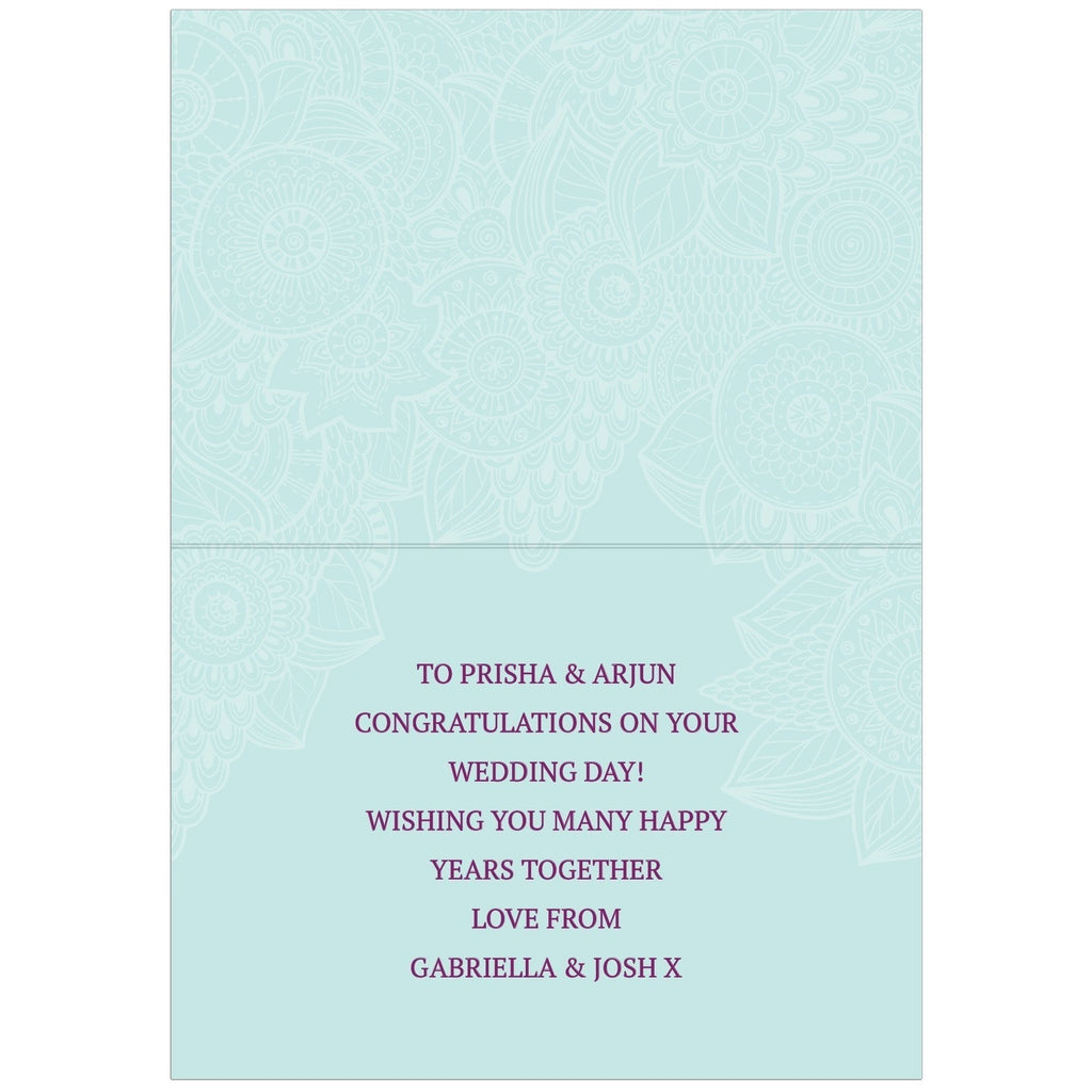 Personalised Peacock Wedding Card
