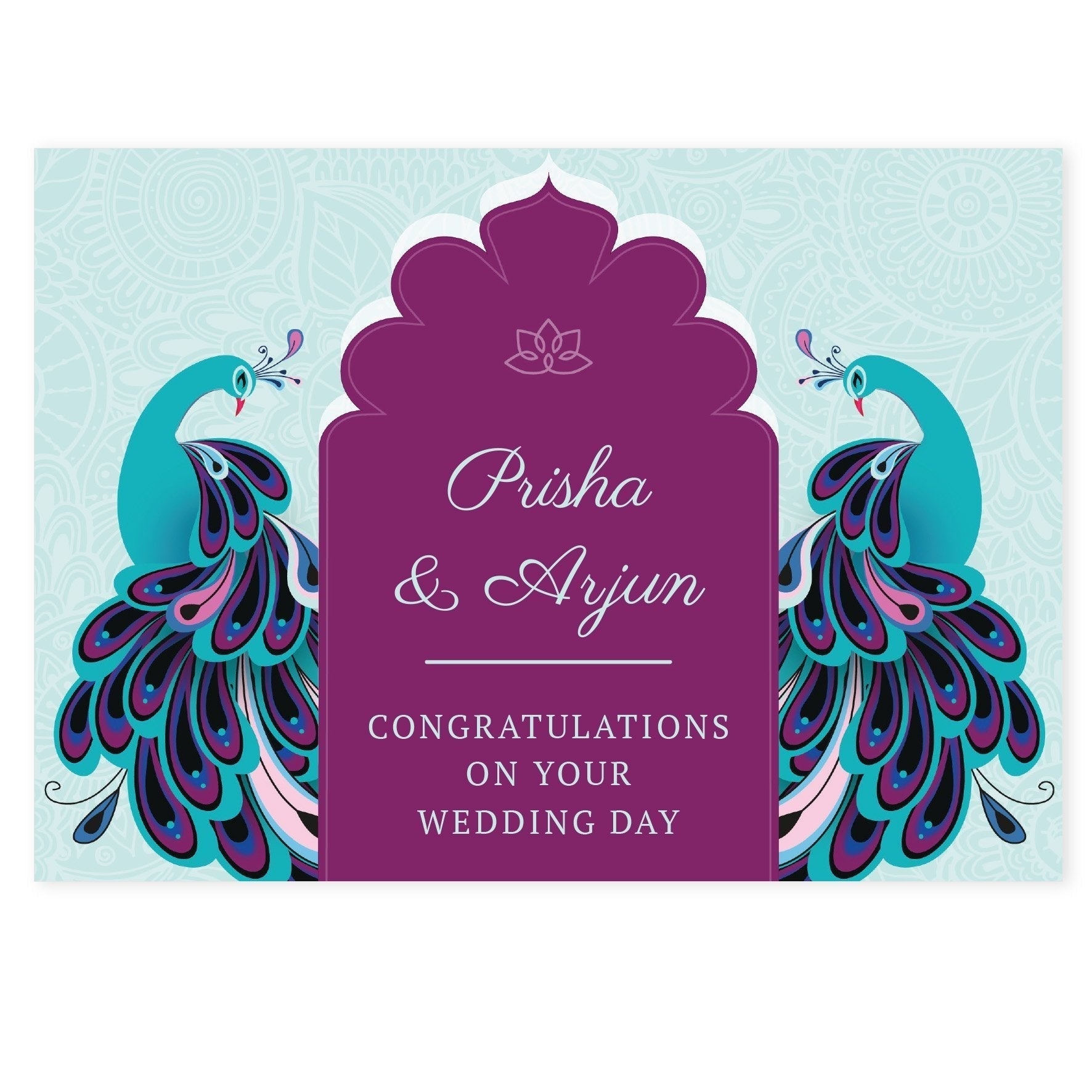 Personalised Peacock Wedding Card