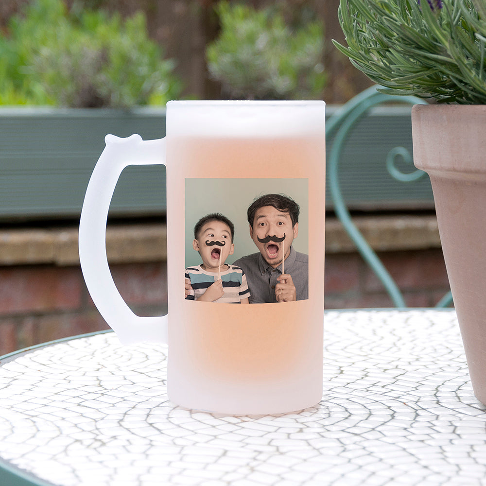 Personalised Personalised Photo and Message Frosted Beer Stein