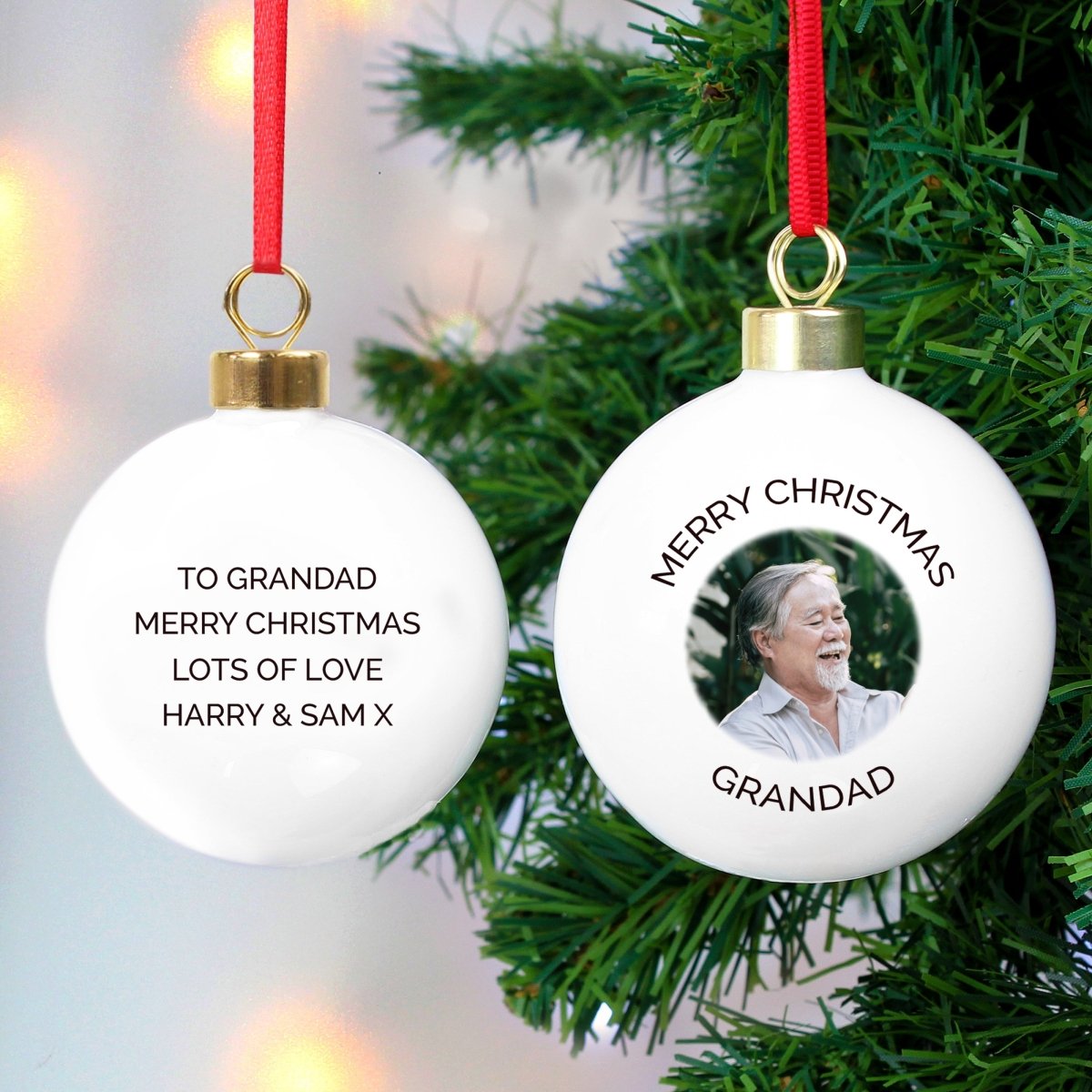 Personalised Photo Upload Christmas Tree Bauble, Perfect For New Baby's 1st Christmas Or Remembering Loved Ones