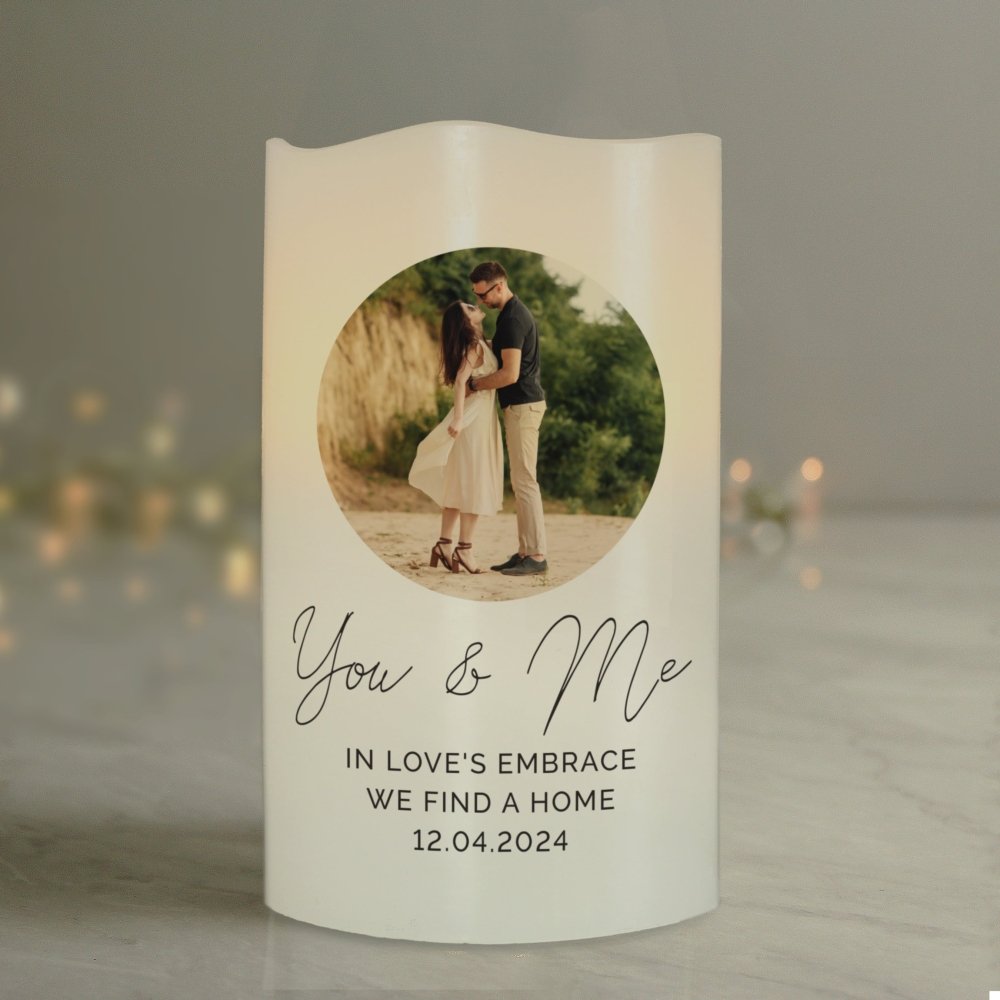 Personalised Photo Upload LED Candle, Ideal For Weddings, Anniversaries, Newborn Baby & Memorials