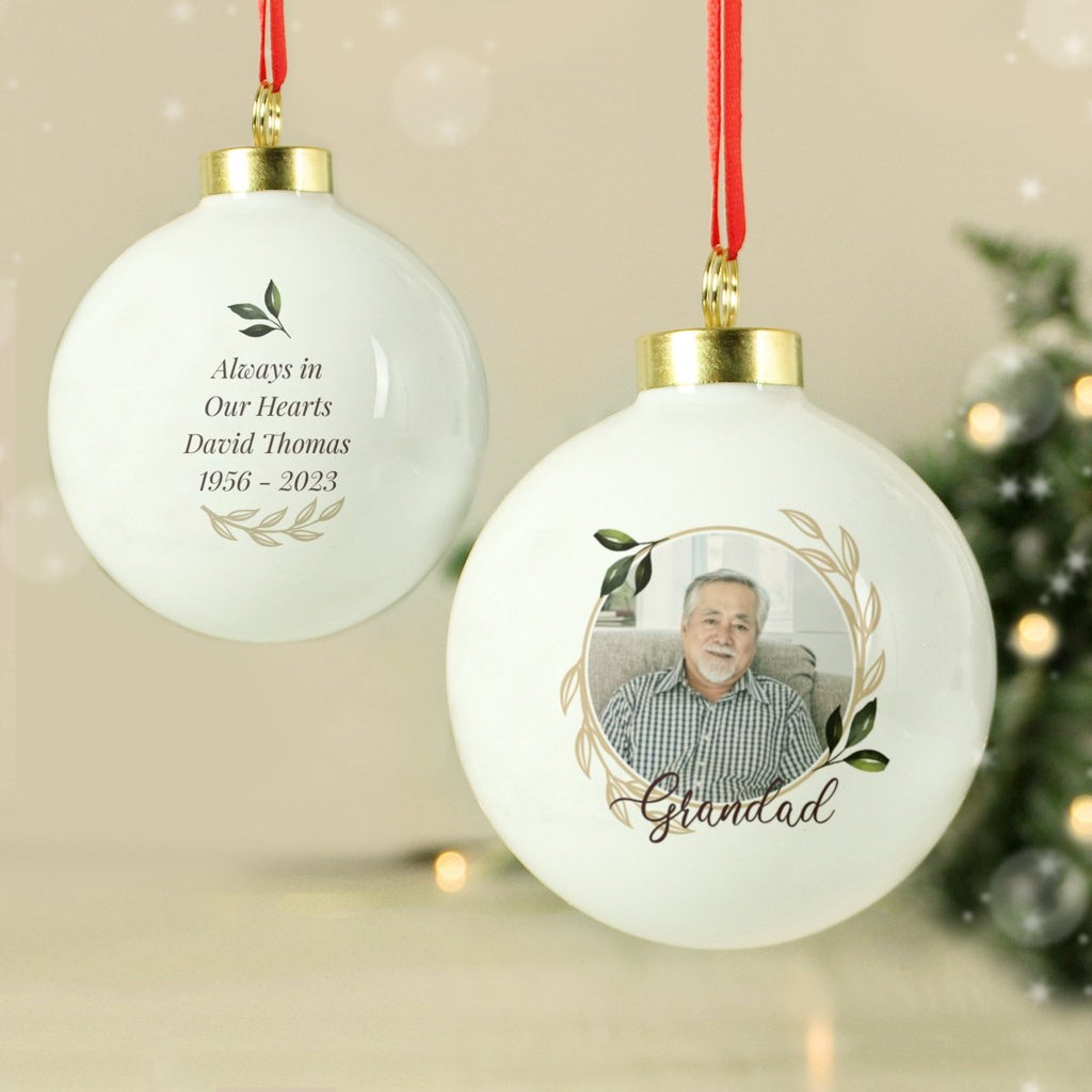 Personalised Photo Upload Memorial Christmas Tree Bauble