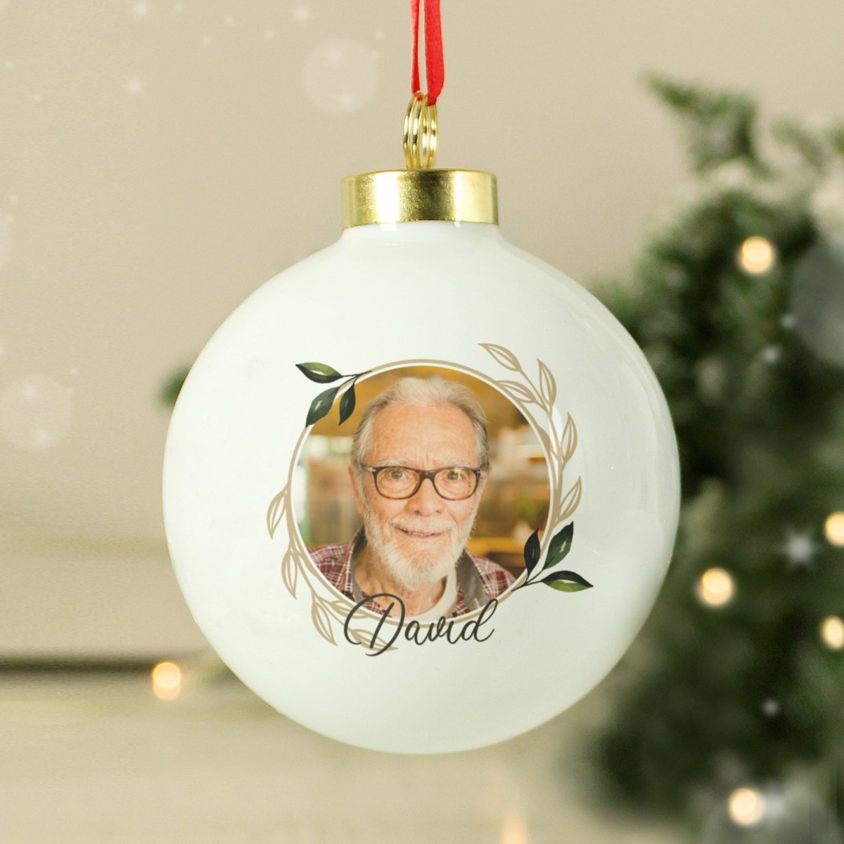 Personalised Photo Upload Memorial Christmas Tree Bauble
