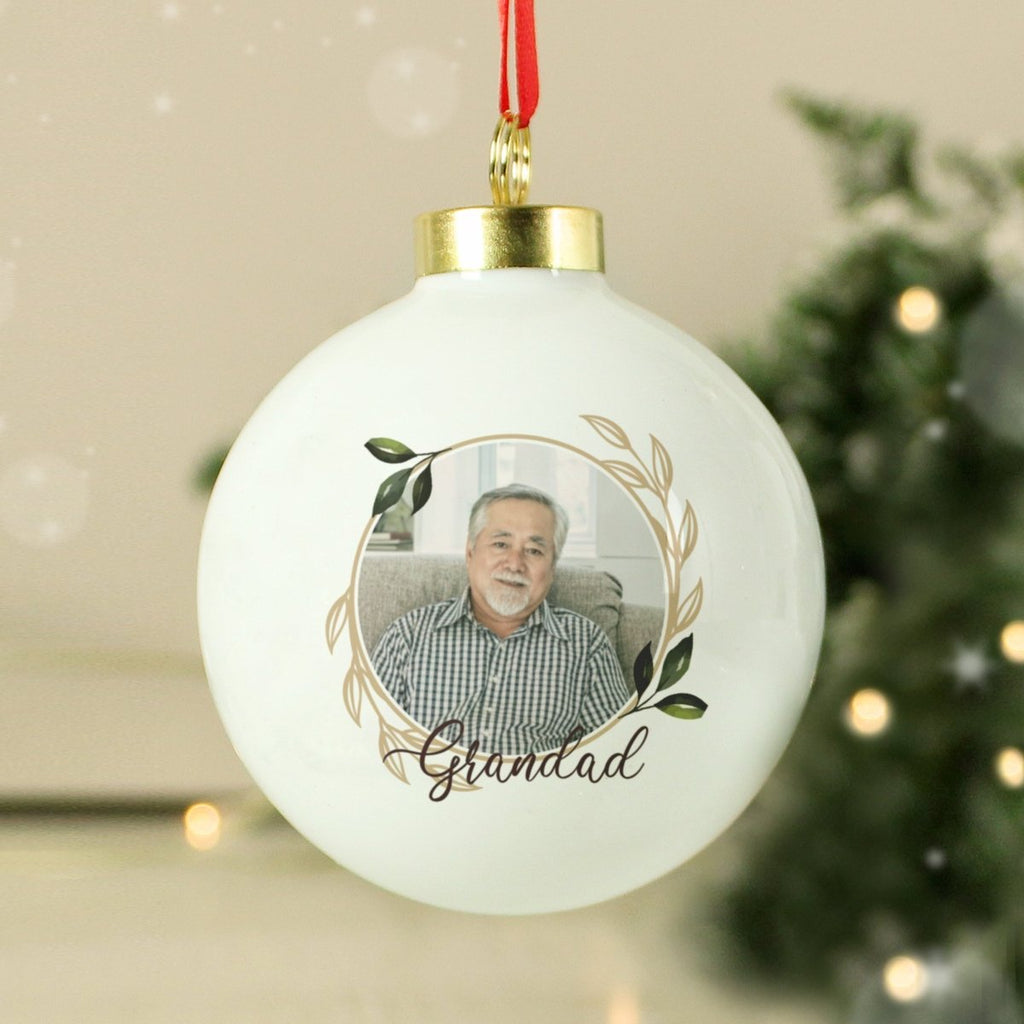 Personalised Photo Upload Memorial Christmas Tree Bauble