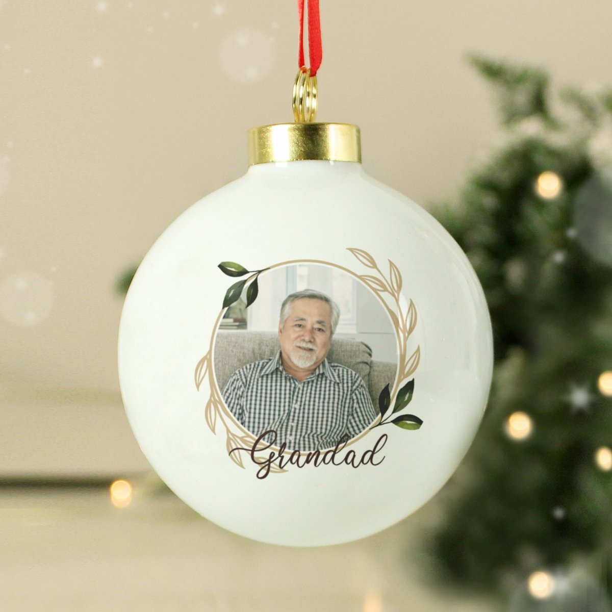 Personalised Photo Upload Memorial Christmas Tree Bauble