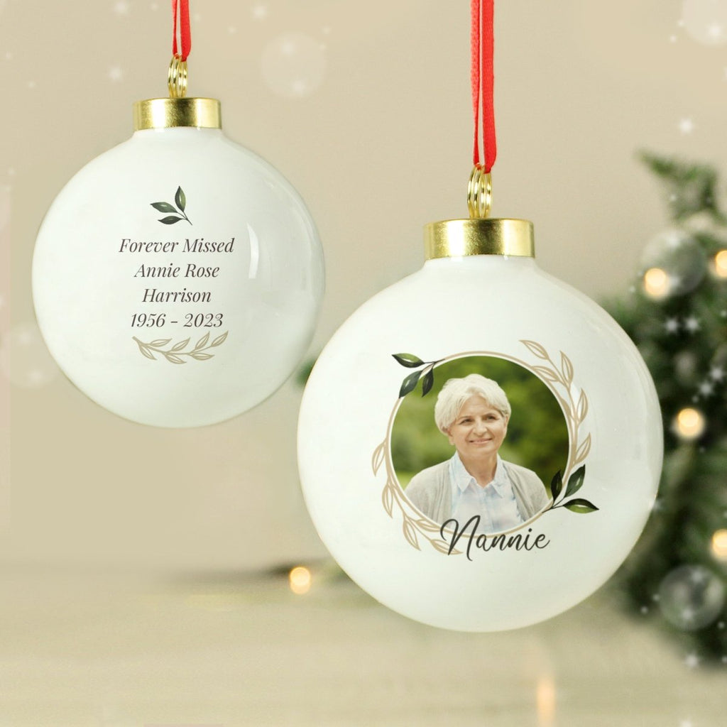 Personalised Photo Upload Memorial Christmas Tree Bauble