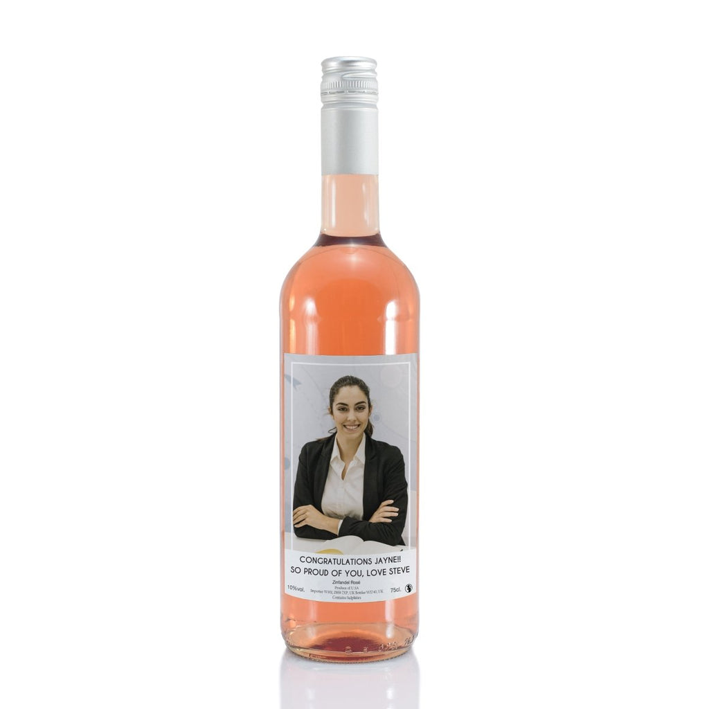 Personalised Photo Upload Rose Wine