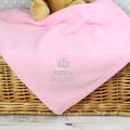 Personalised Pink Crown Baby Blanket