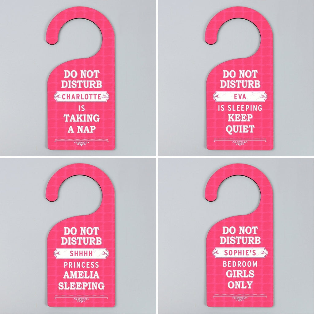 Personalised Pink 'Do Not Disturb' Door Hanger