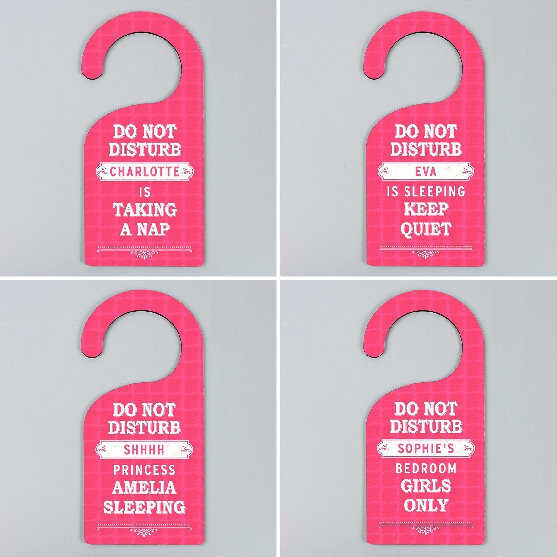 Personalised Pink 'Do Not Disturb' Door Hanger