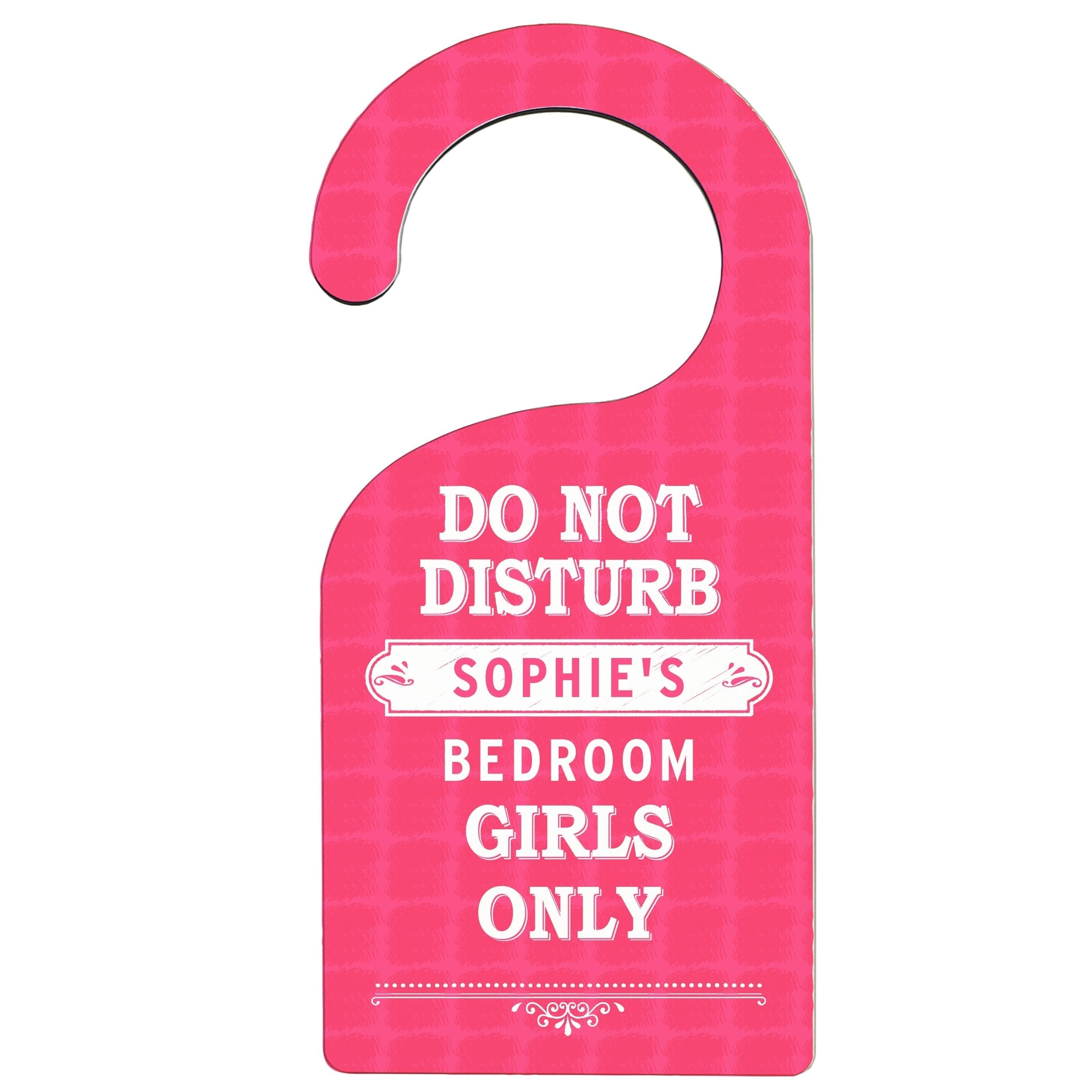 Personalised Pink 'Do Not Disturb' Door Hanger