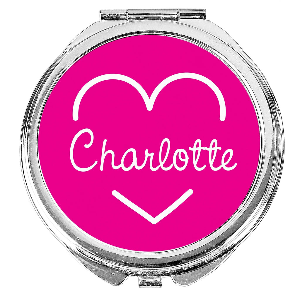 Personalised Pink Name Island Compact Mirror