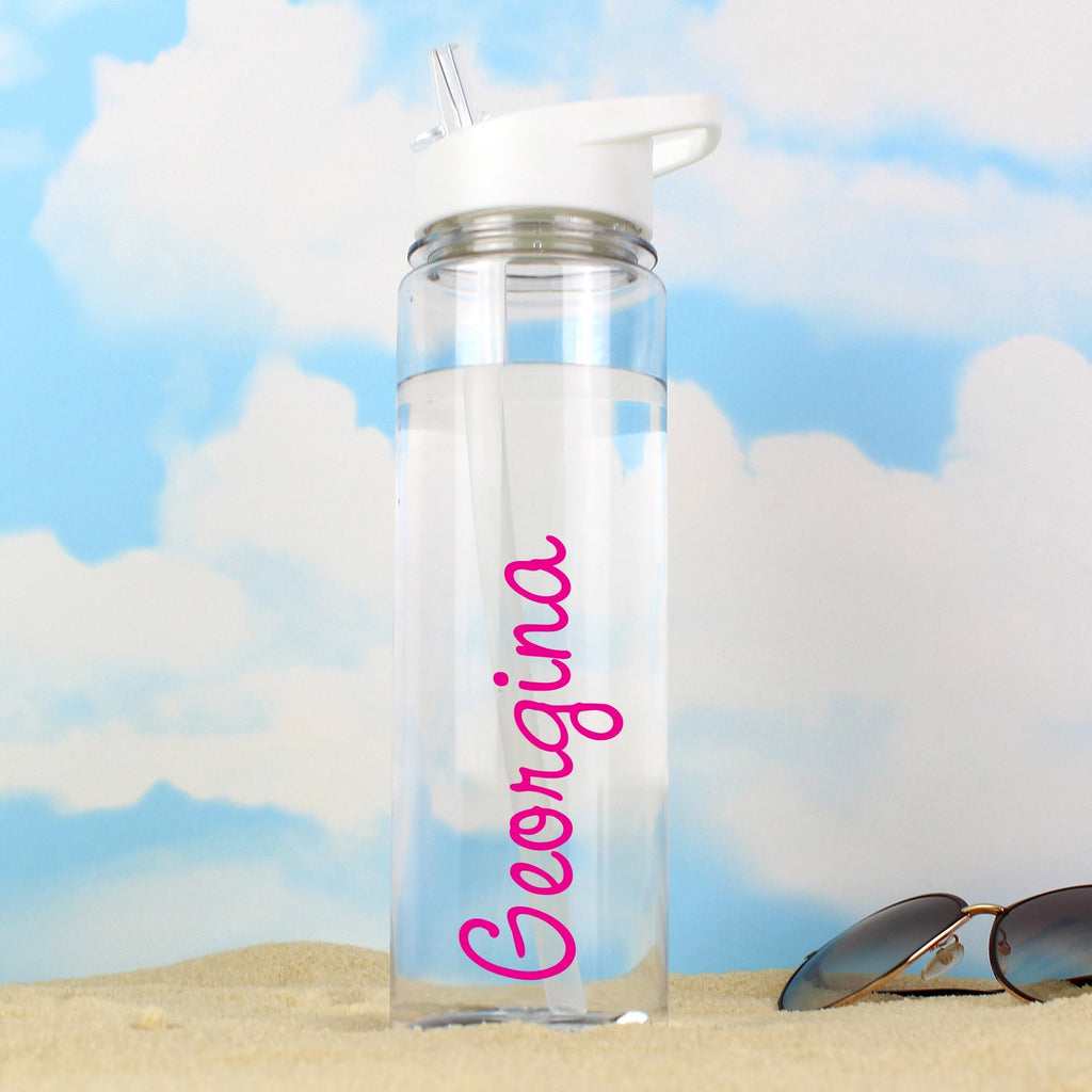 Personalised Pink Name Island Water Bottle