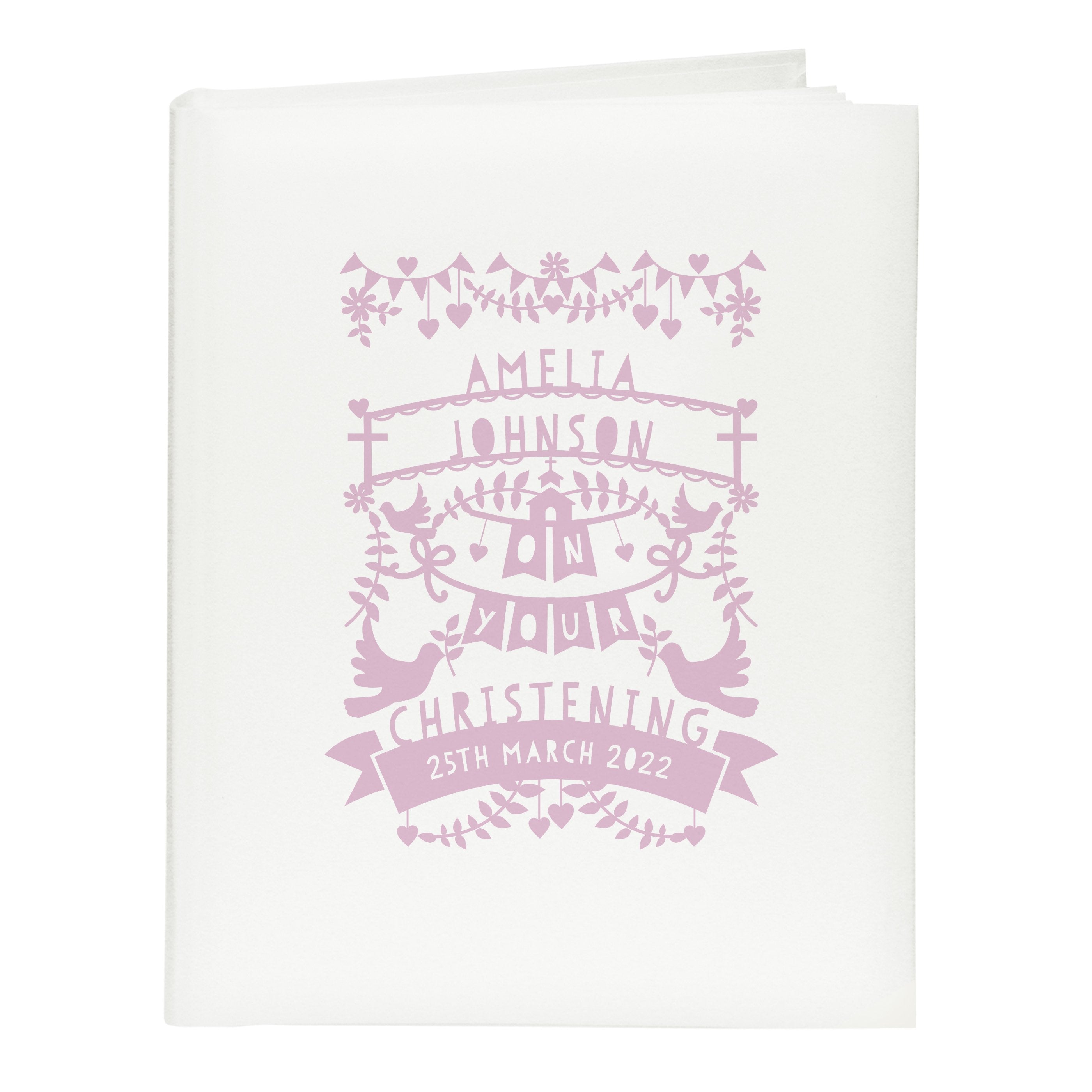 Personalised Pink Papercut Style Photo Album