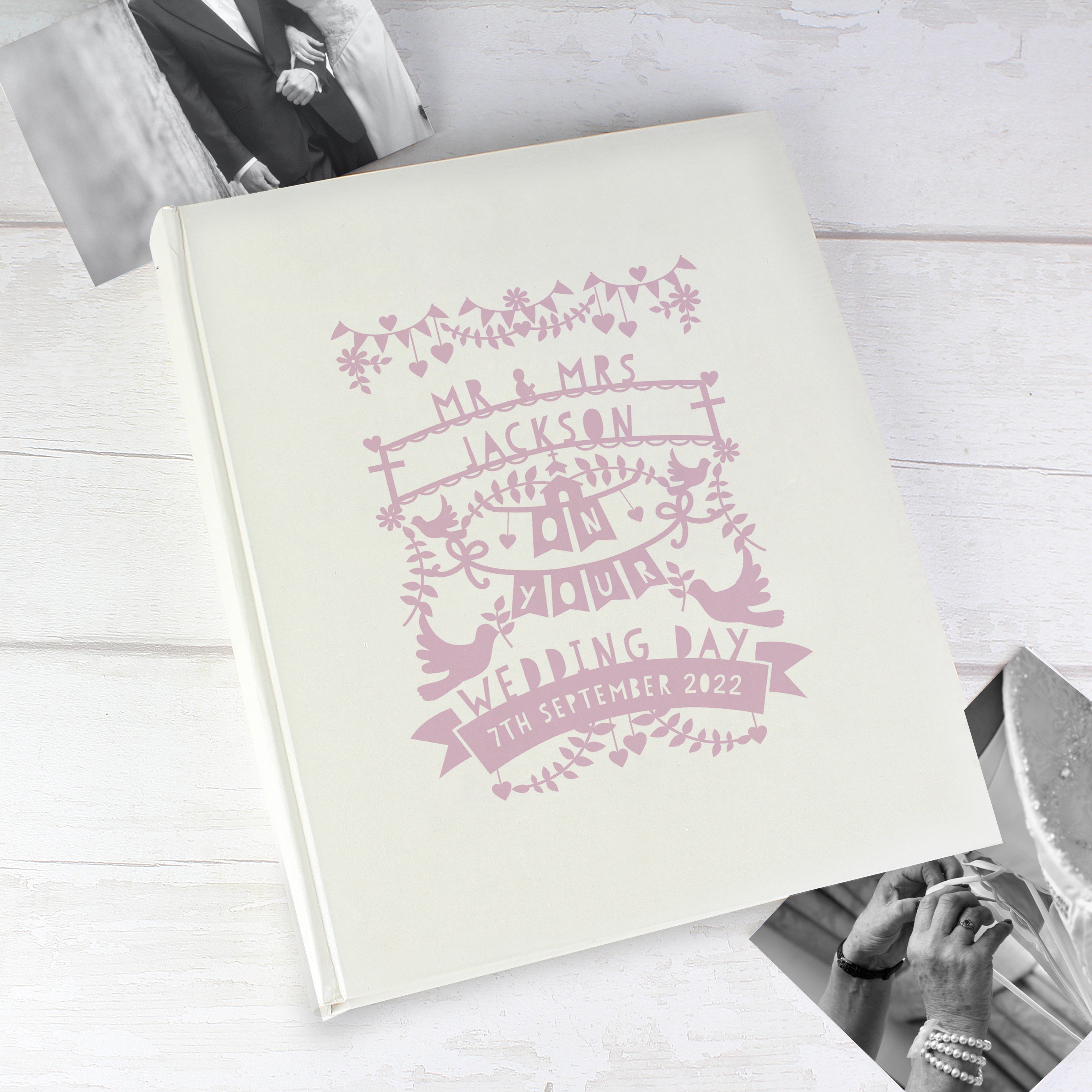 Personalised Pink Papercut Style Photo Album