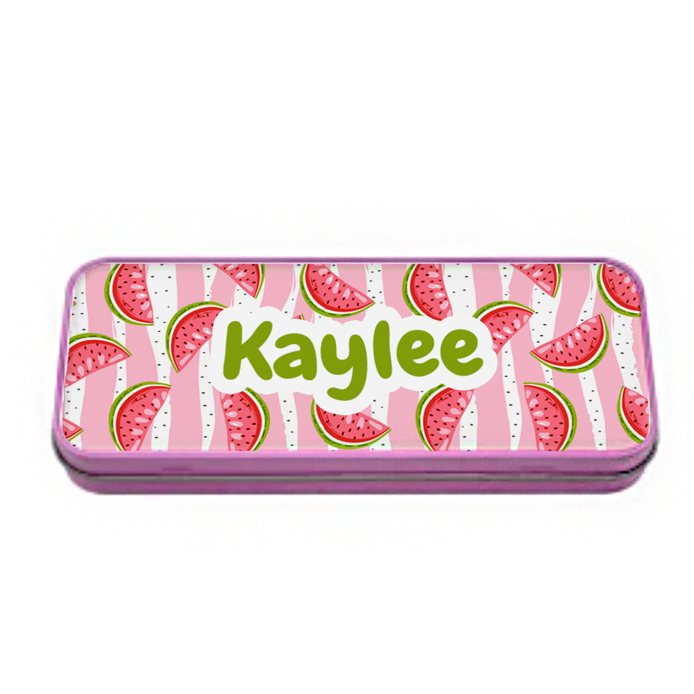 Personalised Personalised Pink Tin Pencil Case