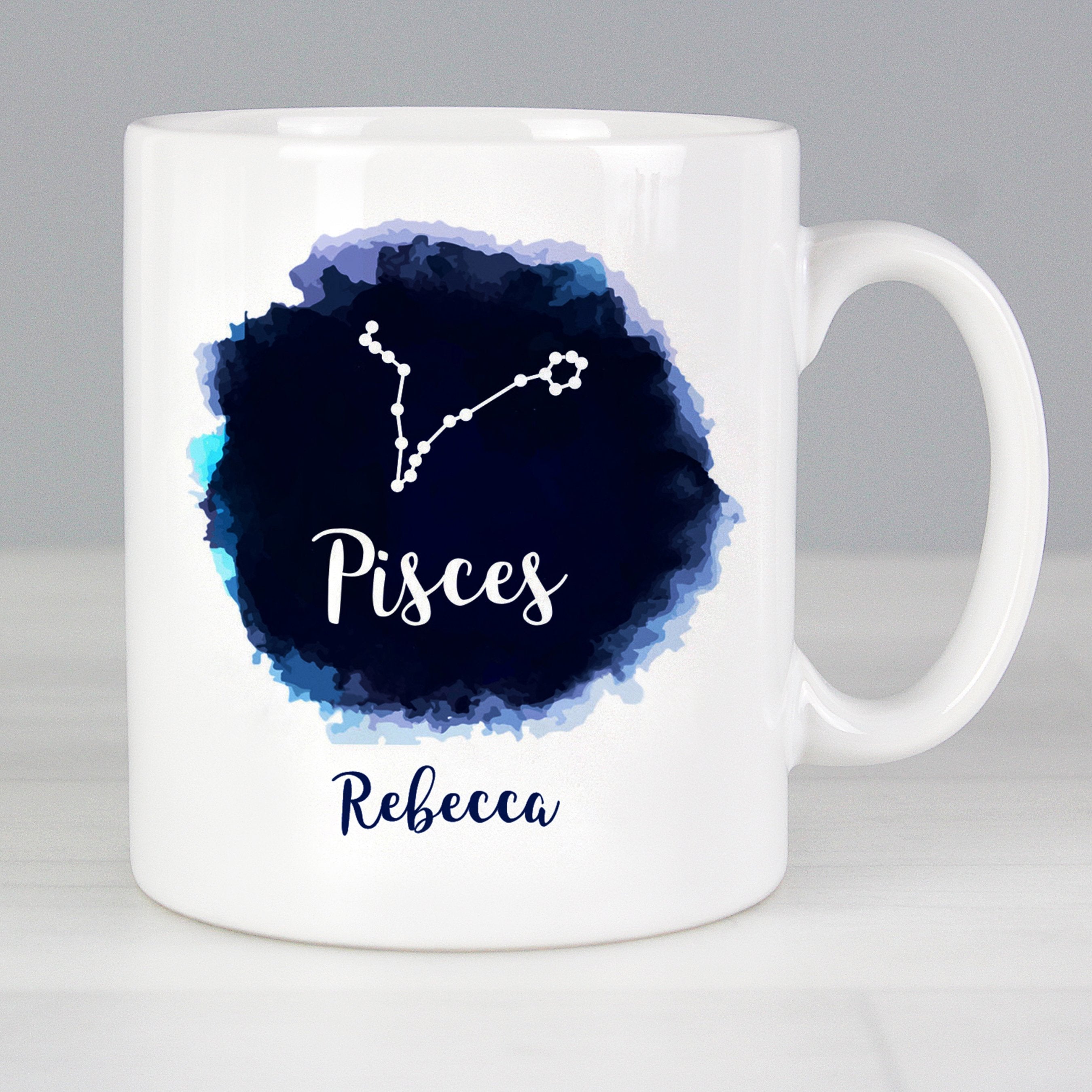 Personalised Pisces Zodiac Star Sign Mug (February 19th - March 20th)