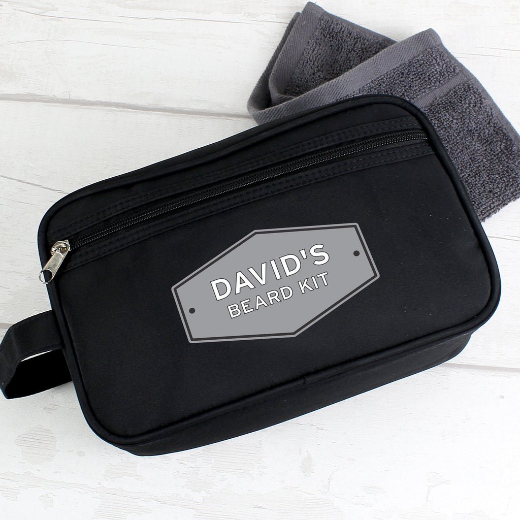Personalised Plaque Black Vanity Bag