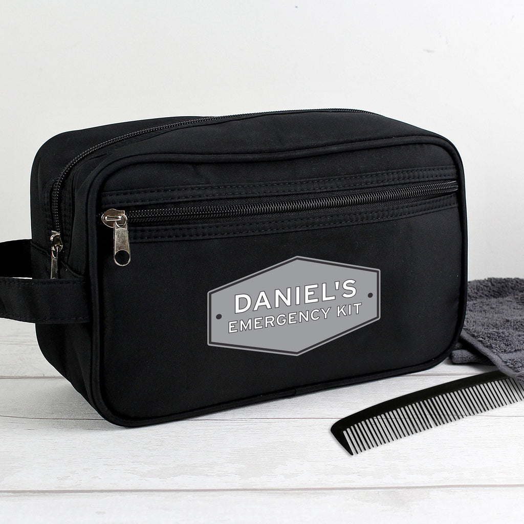 Personalised Plaque Black Vanity Bag