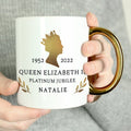 Personalised Platinum Jubilee Gold HandLED Mug