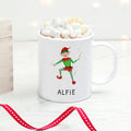 Personalised Personalised Playful Elf Christmas Polymer Mug