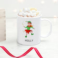 Personalised Personalised Playful Elf Christmas Polymer Mug