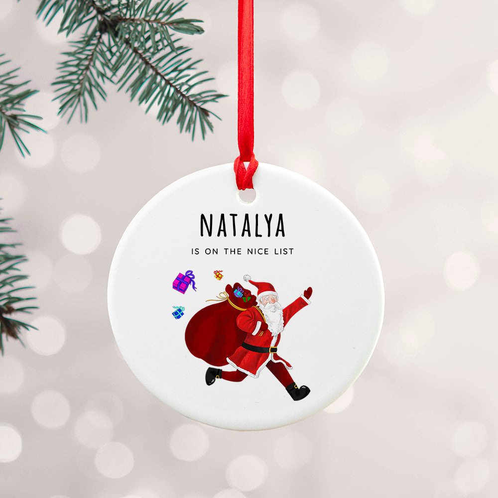 Personalised Personalised Playful Santa Christmas Ornament
