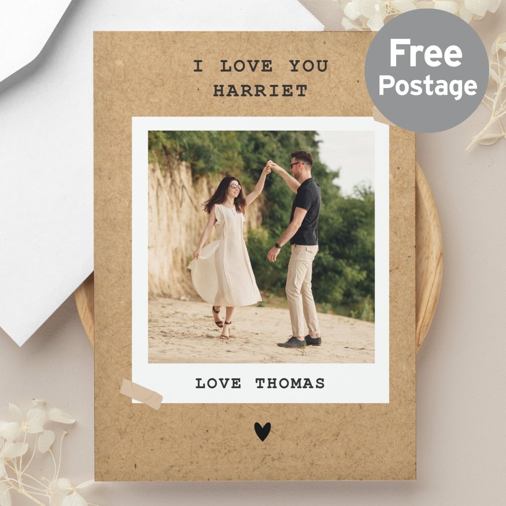 Personalised Polaroid Photo Upload Greeting Card