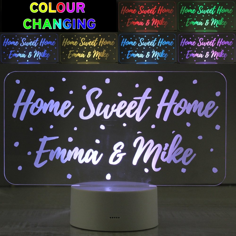 Personalised Polka-Dot Message LED Colour Changing Night Light