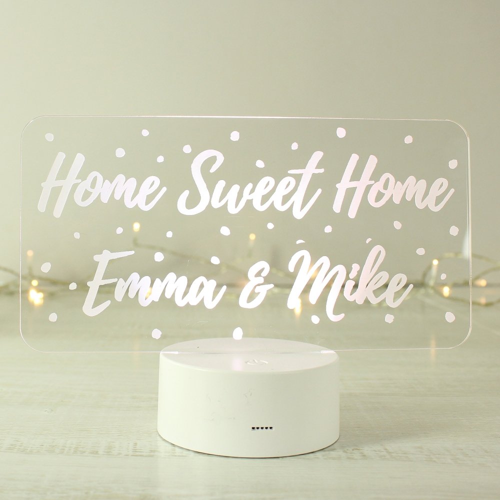 Personalised Polka-Dot Message LED Colour Changing Night Light