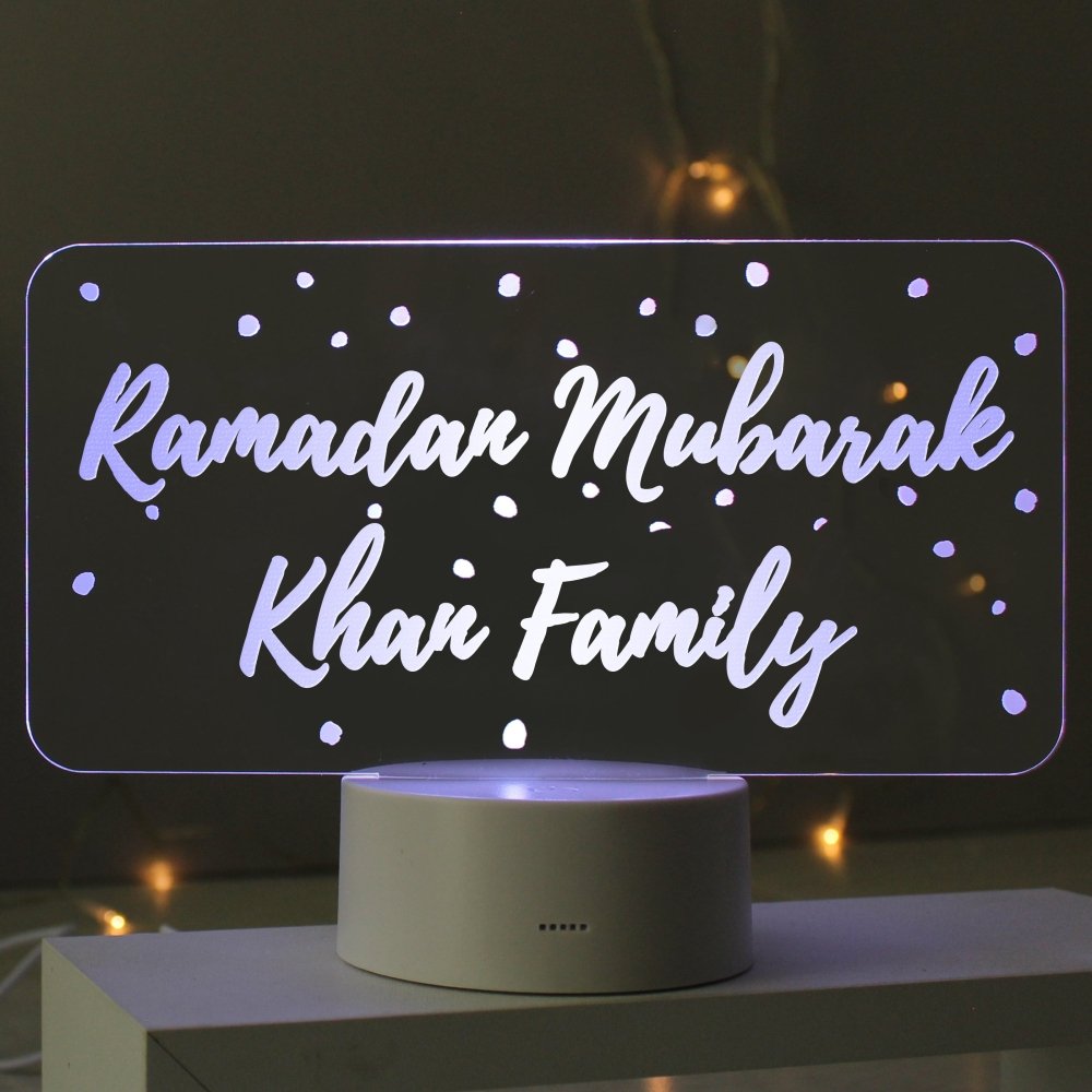 Personalised Polka-Dot Message LED Colour Changing Night Light
