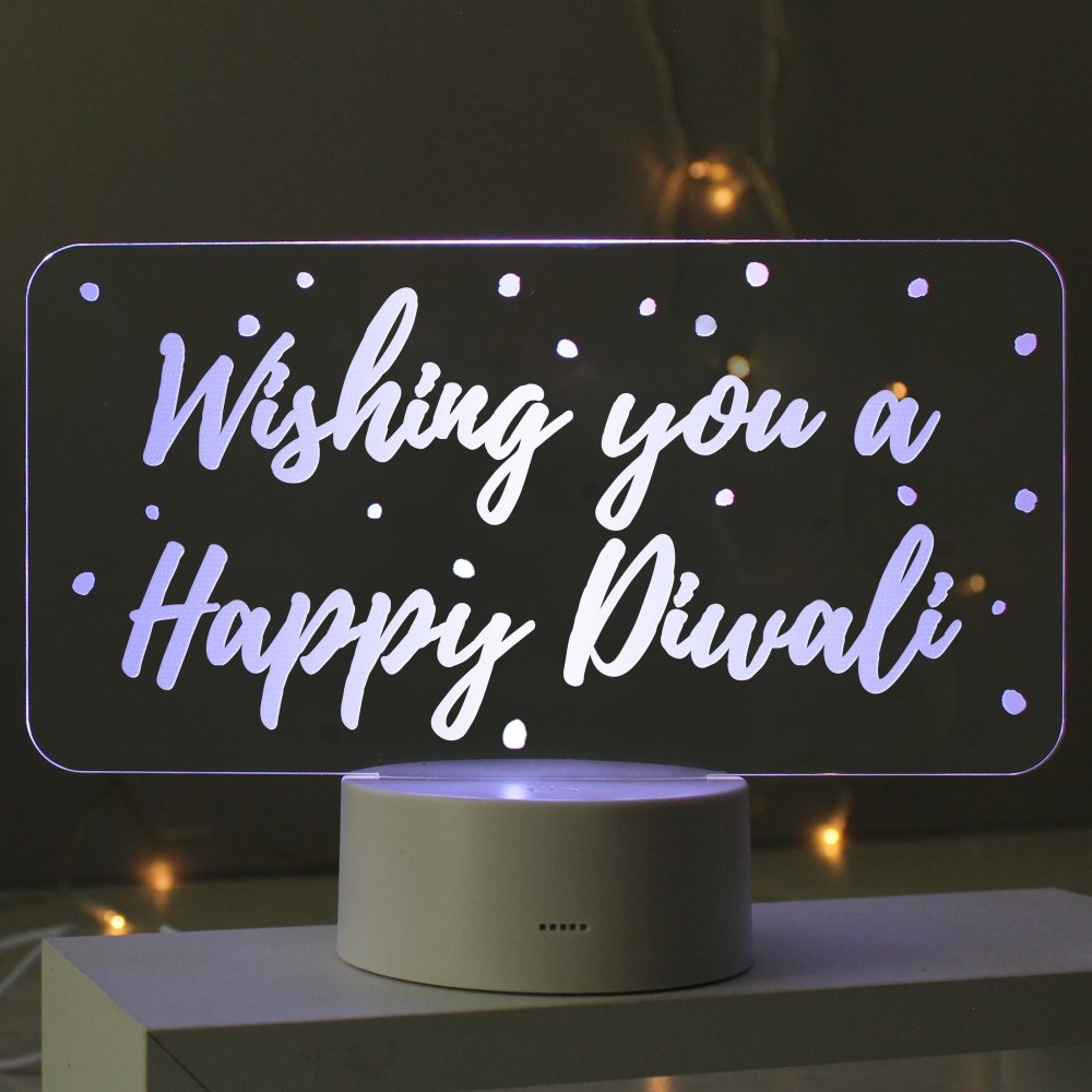 Personalised Polka-Dot Message LED Colour Changing Night Light