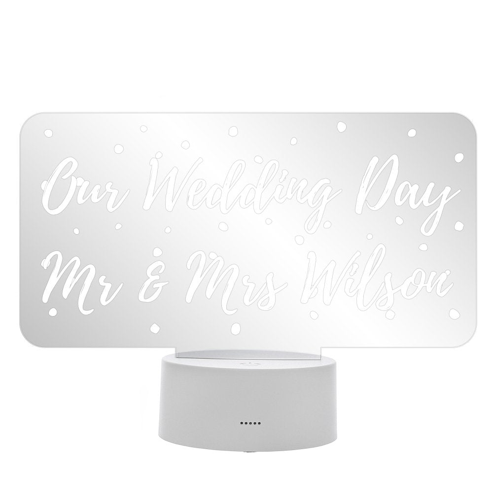 Personalised Polka-Dot Message LED Colour Changing Night Light