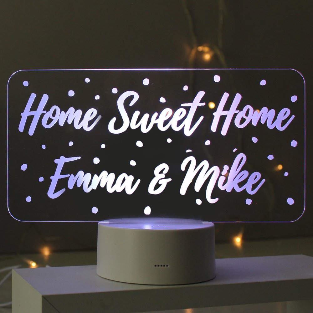 Personalised Polka-Dot Message LED Colour Changing Night Light