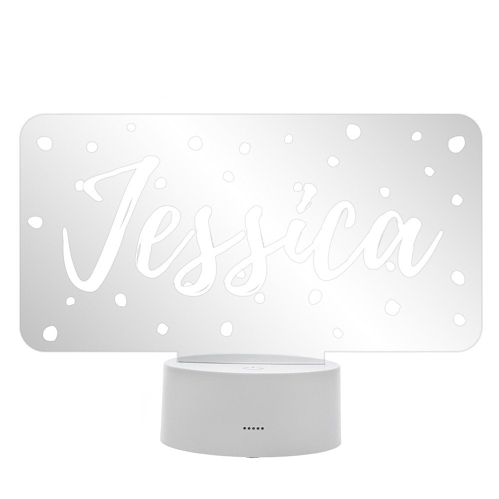 Personalised Polka-Dot Name Only LED Colour Changing Night Light