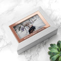 Personalised Powder White and Rose Gold Jewellery Box