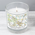 Personalised Present Day Map Compass Scented Jar Candle
