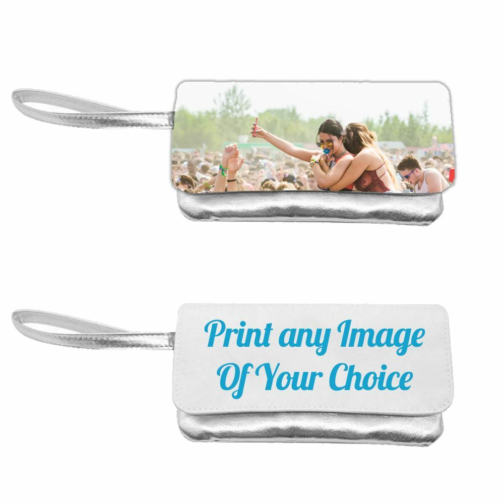 Personalised Printed Silver Cosmetic Bag
