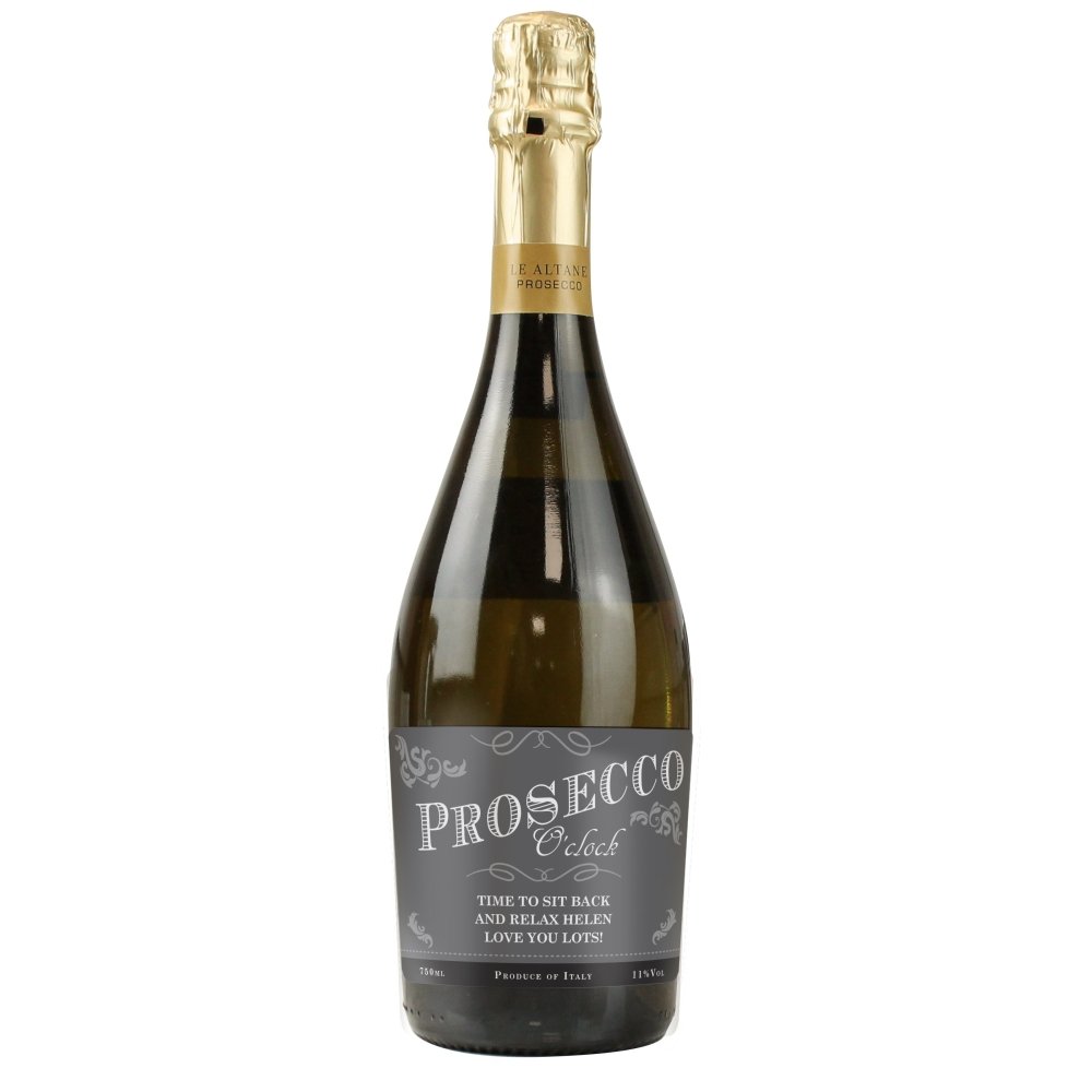 Personalised 'Prosecco O'Clock' Bottle Of Prosecco