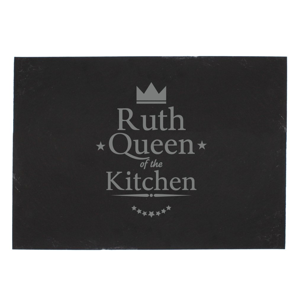 Personalised Queen Of The Kitchen Slate Placemat