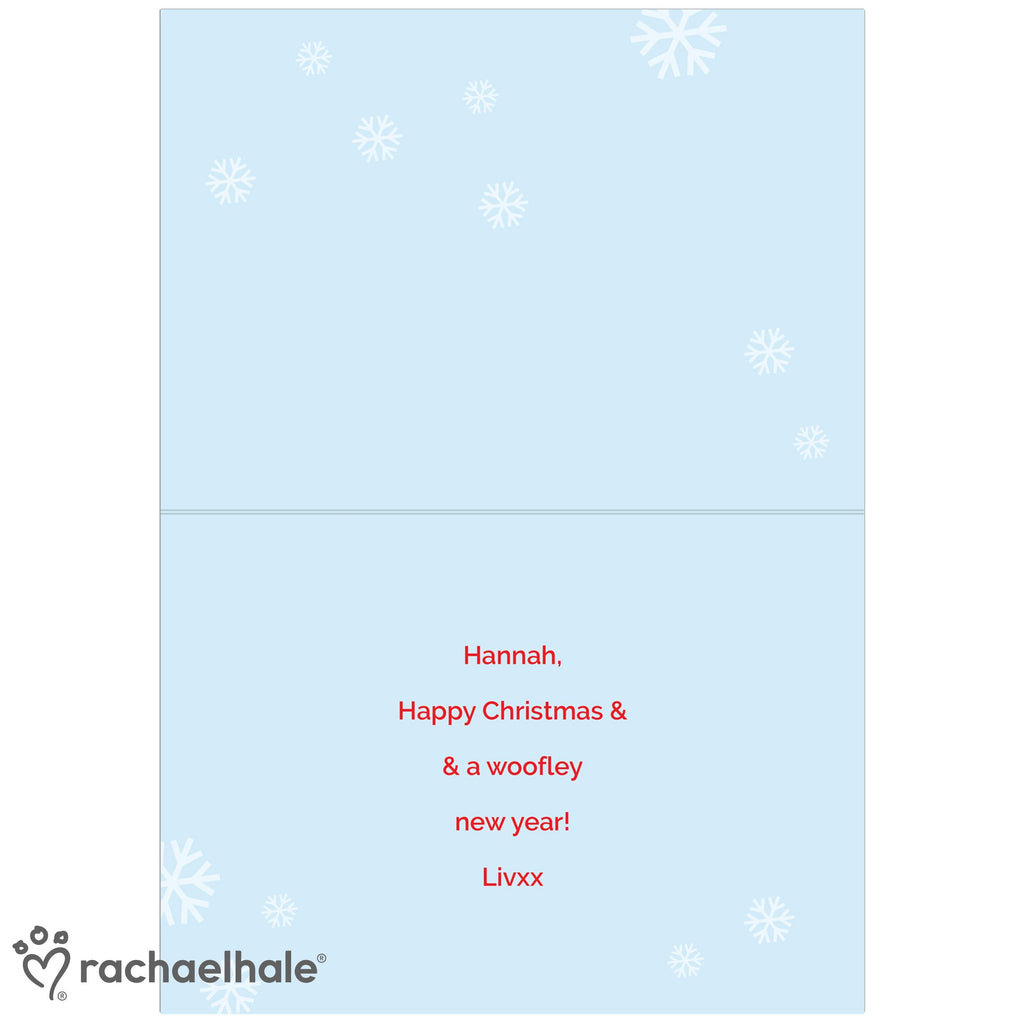 Personalised Rachael Hale Christmas Bah Hum Pug Card