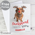 Personalised Rachael Hale Christmas Dachshund Through The Snow Card