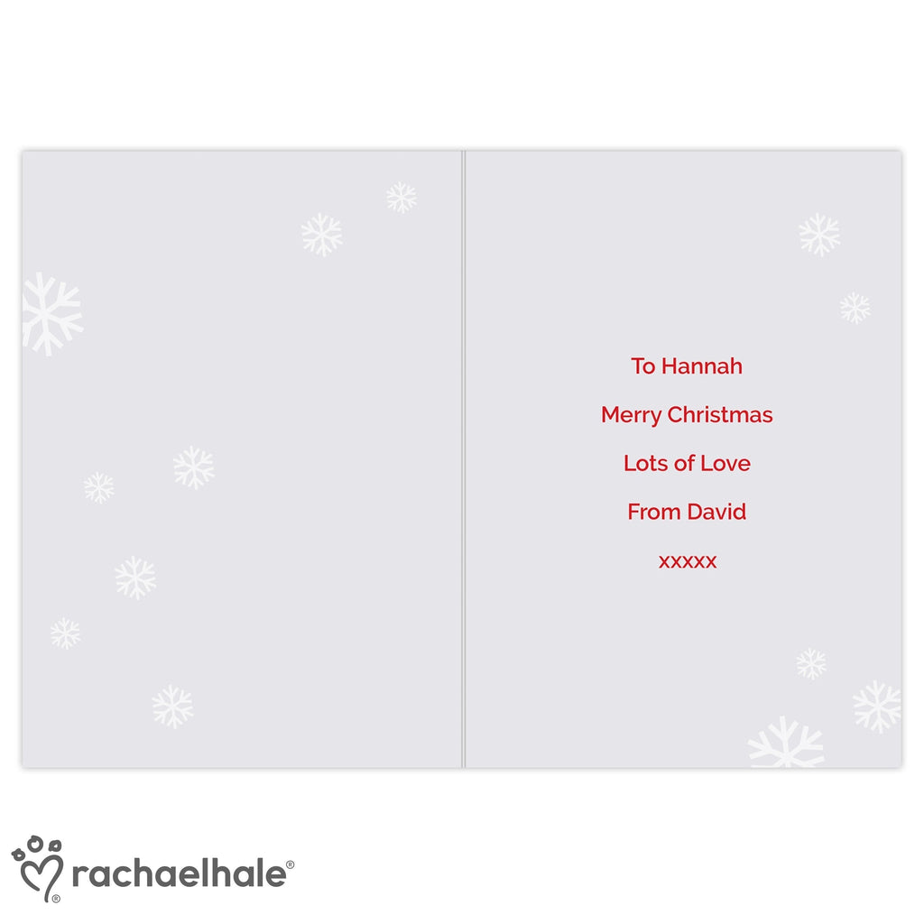 Personalised Rachael Hale Christmas Dachshund Through The Snow Card