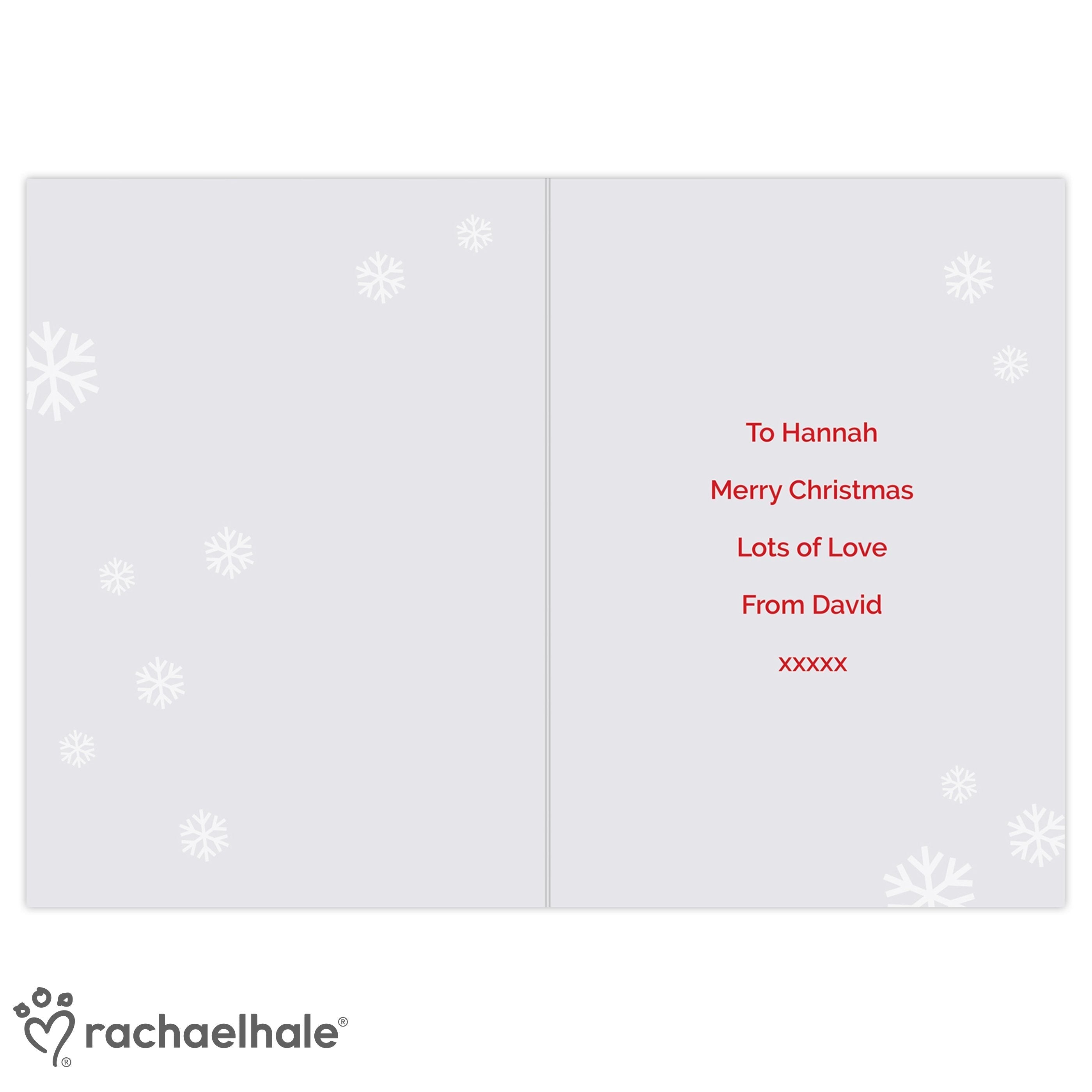 Personalised Rachael Hale Christmas Dachshund Through The Snow Card