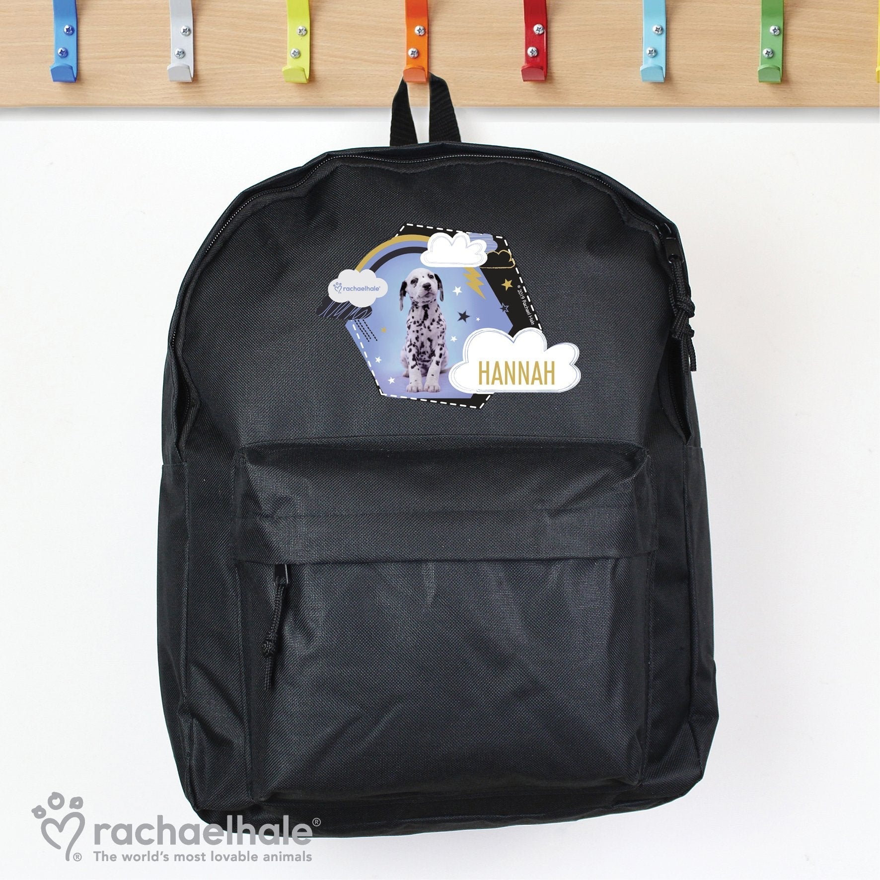 Personalised Rachael Hale Dalmatian Black Backpack