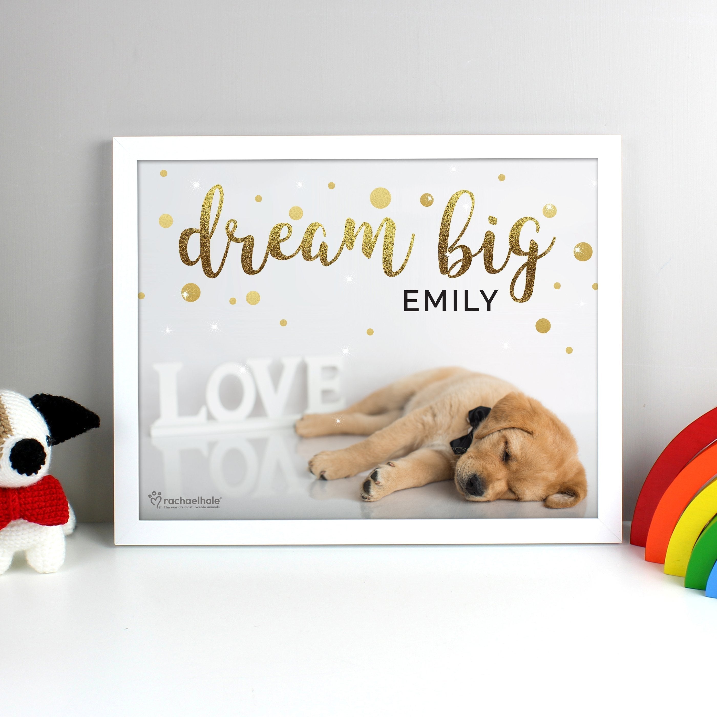 Personalised Rachael Hale Dream Big White Framed Print