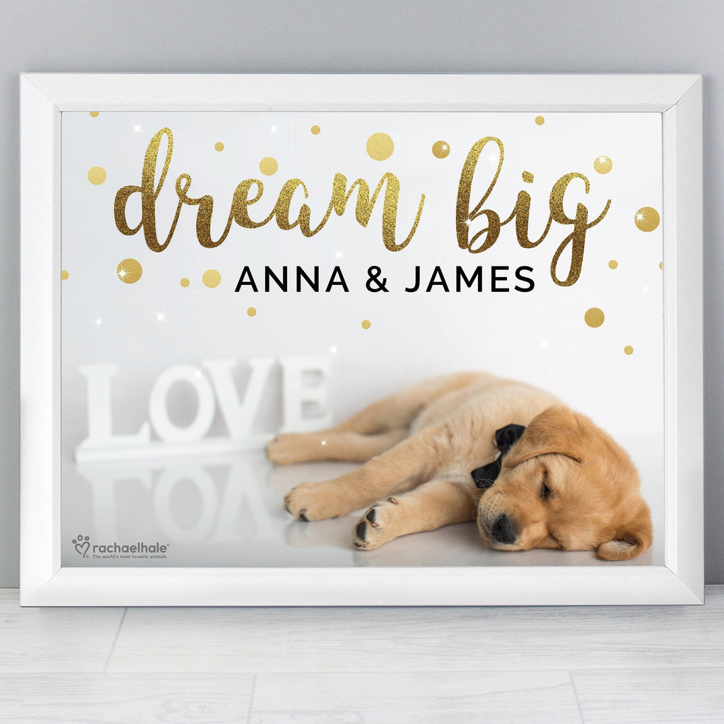 Personalised Rachael Hale Dream Big White Framed Print