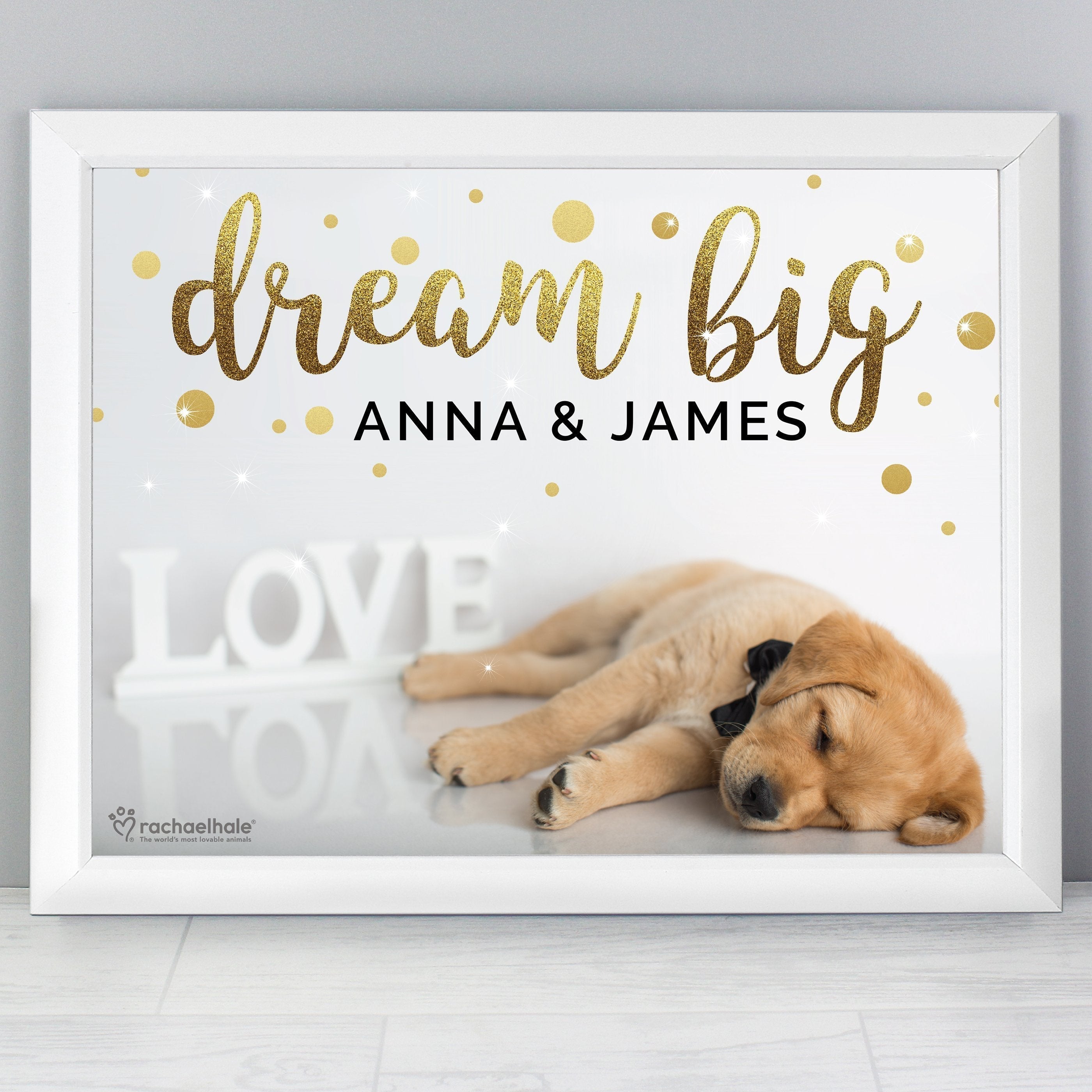 Personalised Rachael Hale Dream Big White Framed Print